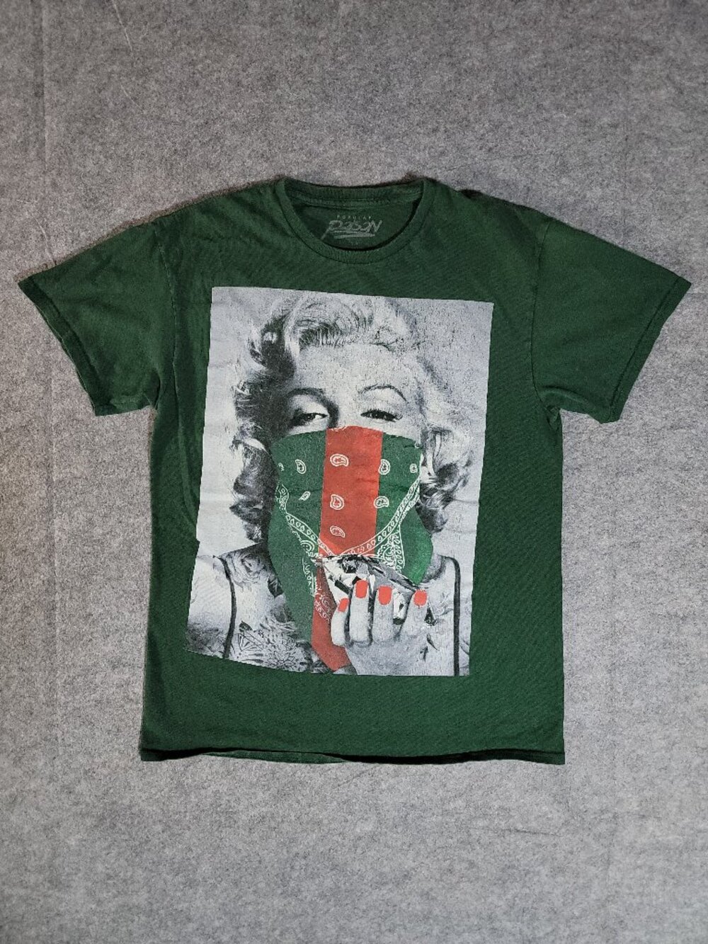 Popular Poison Marilyn Monroe Tattoo Bandana Graphic Tee Men's Medium